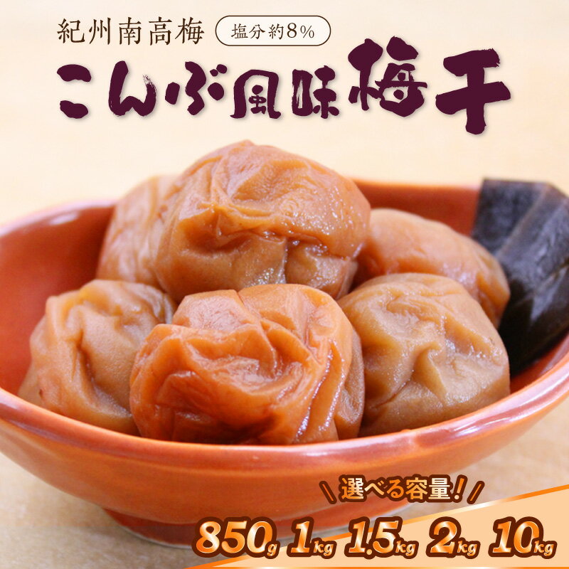 【ふるさと納税】紀州南高梅 こんぶ風味梅干850g 1kg 1.5kg 2kg 10kg（和歌山県産） 梅干し 梅干 うめぼし 送料無料 ふるさと納税 梅干し