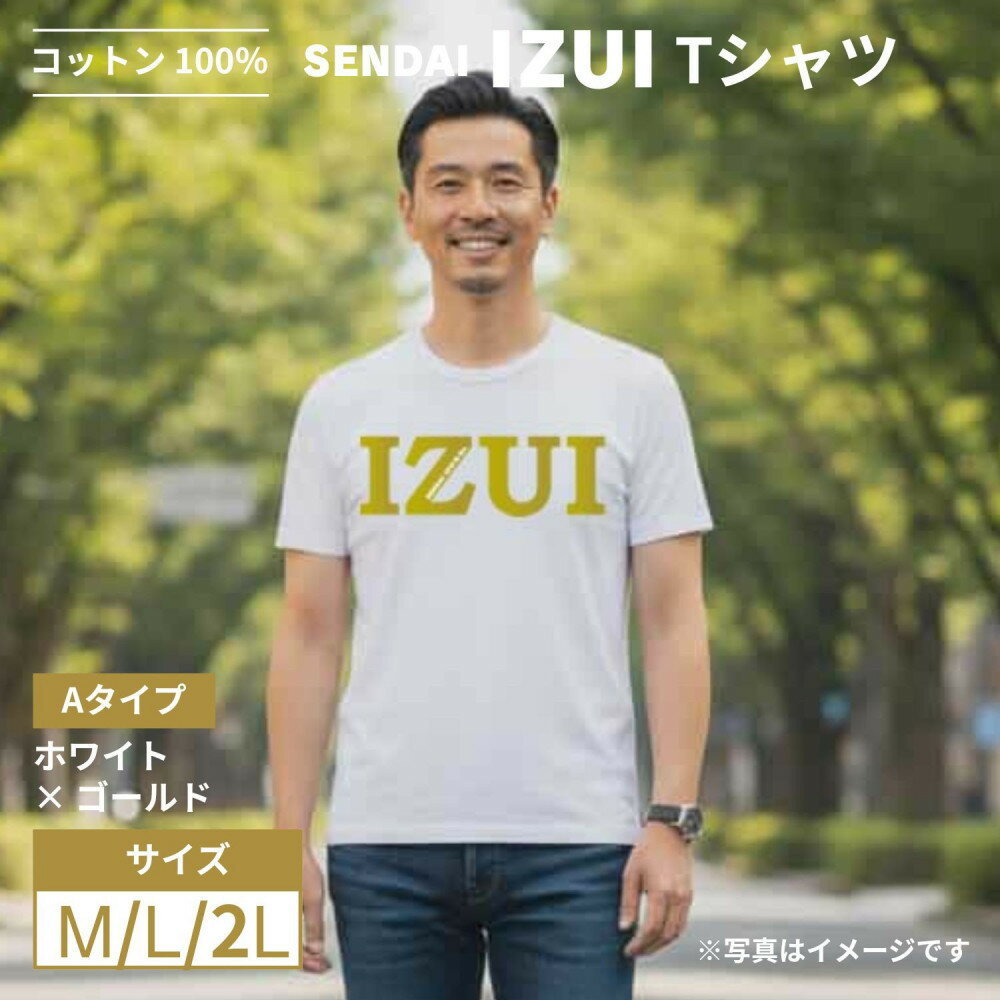 【ふるさと納税】【サイズ選択可】魔法の言葉「いずい」で もちつもたれつ「 IZUI Tシャツ 」厚地 ホワイト×ゴールド 衣料 ファッション 人気 おすすめ 】