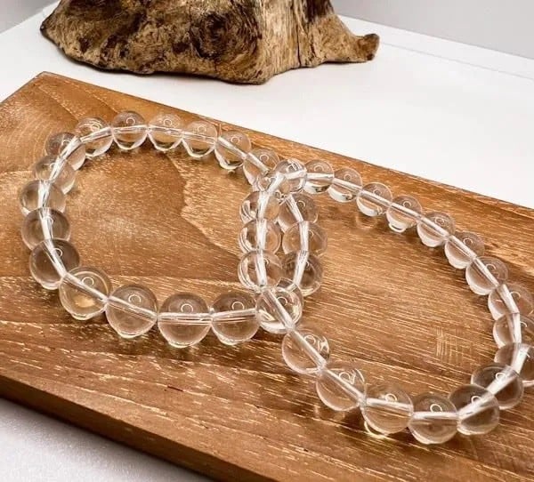 
            クリスタルクォーツ　8ｍｍ・10ｍｍ　ペアブレスレット
          