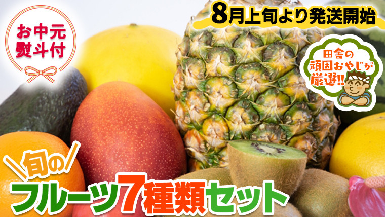 
＜ お中元 熨斗 付＞ 旬の フルーツ 7種類セット【令和6年8月上旬より発送開始】田舎の頑固おやじが厳選！
