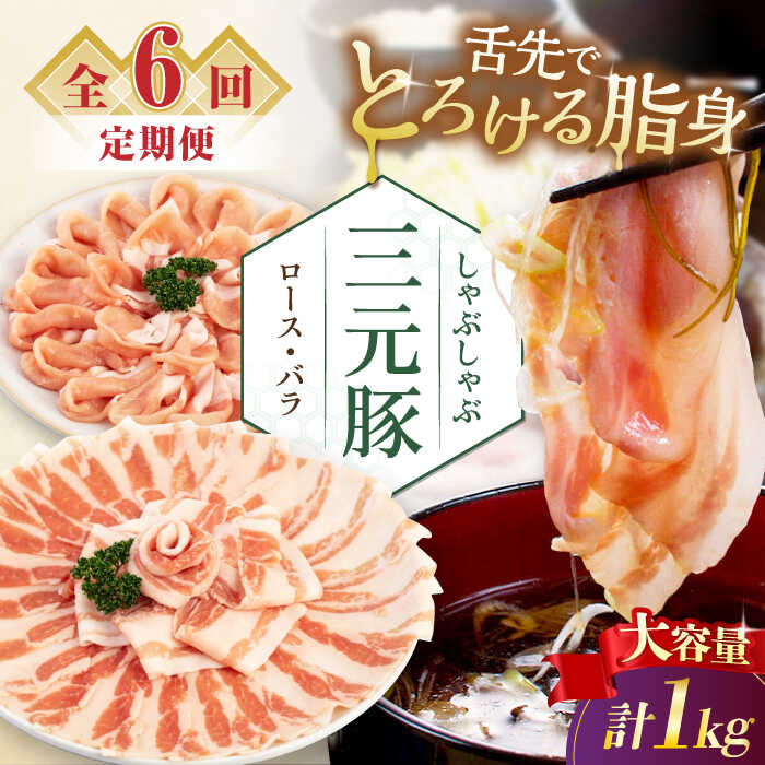 【ふるさと納税】【全6回定期便】平田牧場 しゃぶしゃぶ セット 1kg (ロース・バラ) ※だし・昆布ナシ 《喜茂別町》【平田牧場】 肉 豚肉 ロース バラ ロース肉 バラ肉 しゃぶしゃぶ 鍋 定期便 [AJAP182] 108000 108000円