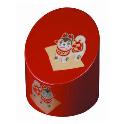 ふるさと納税 海南市 紀州漆器 漆芸 蒔絵 文鎮 竹型 朱 こま犬