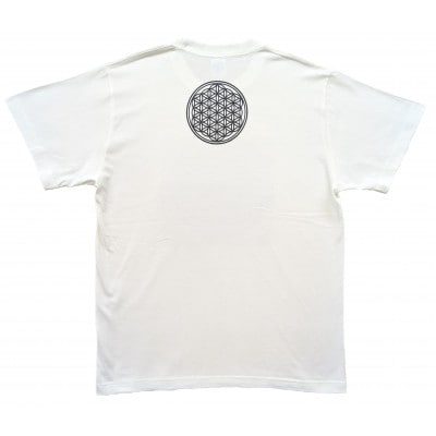 Tシャツ フラワー・オブ・ライフ 麻炭 白 (半袖 Mサイズ)【1619662】