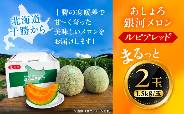 【7月下旬以降順次発送】 北海道十勝 あしょろ銀河メロン ルピアレッド 1.5kg×2玉（赤肉）《足寄町》【郊南ハウス組合】[BEAO001]