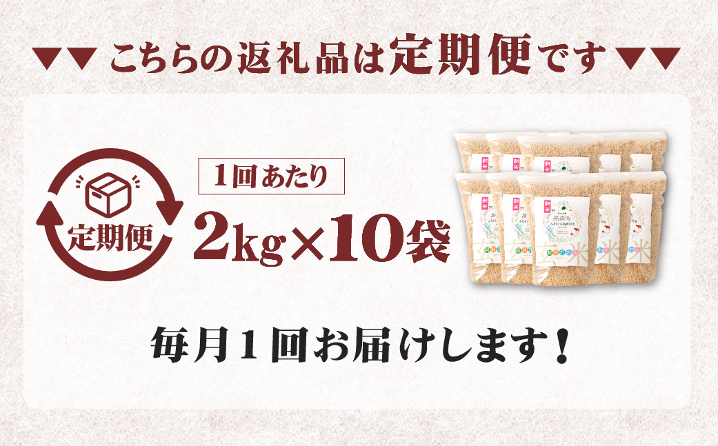 【10ヶ月定期便】阿蘇だわら (玄米) 20kg (2kg×10袋)