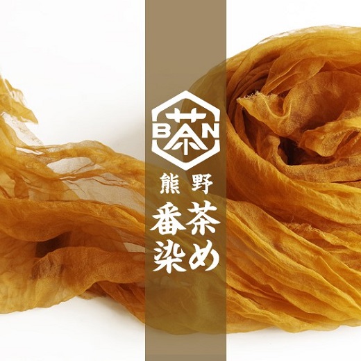 熊野番茶染め　Ｔシャツ　金茶色（チタン媒染）（Lサイズ）【mrm0114-3】