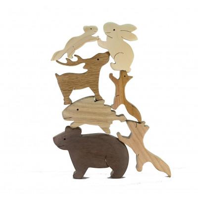 ふるさと納税 河内長野市 森の動物つみ木　知育玩具 |  | 02