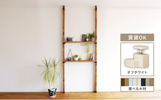 [№5258-7815]LABRICO棚セットM　アジャスター：オフホワイト×ステインブラック