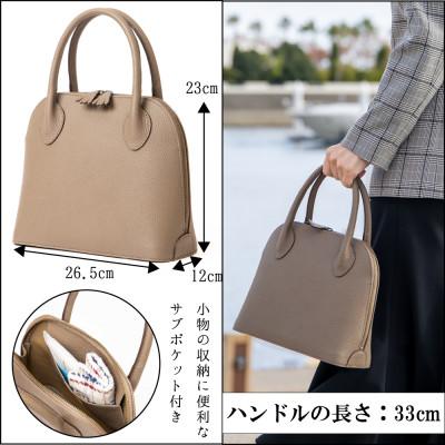 ふるさと納税 尼崎市 たつの市産シュリンク型押し牛革 レディースハンドバッグ 上品な女性を演出する革鞄です　HEDGE |  | 01