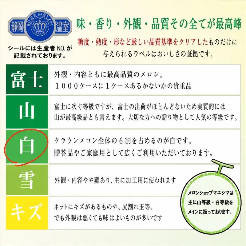 クラウンメロン マスクメロン 並 白等級 特大玉 クラウンメロン【約1.5kg 3玉】
