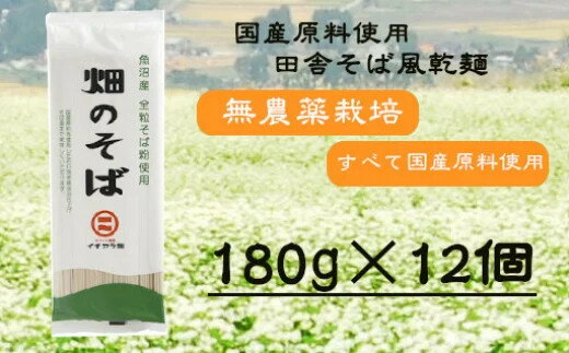 【ふるさと納税】【安心の有機JAS認証】全粒粉そば乾麺 「畑のそば」180g×12個セット(オーガニック・無農薬栽培) イチカラ畑 【0021-0001-01】