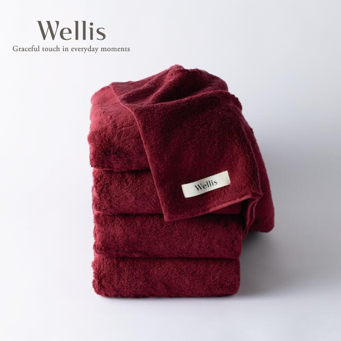 【ふるさと納税】Wellis【極上の肌心地】バスタオル4枚 ボルドー（009_5111）