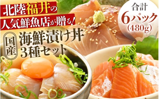 人気鮮魚店が贈る！海鮮漬け丼 3種セット ／ 海鮮丼 鯛 サーモン さわら はまち ぶり あじ 冷凍パック [aw002-a012]