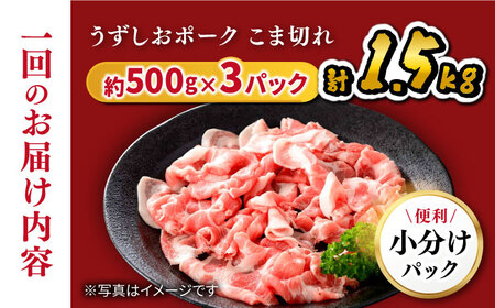 【訳あり】【6回定期便】長崎うずしおポーク こま切れ 1.5kg（500g×3パック）［CAG017］＜スーパーウエスト＞