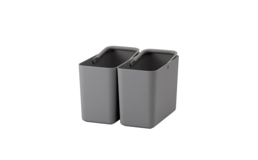 ハンドル付きストックケース スリム 2個組　LBK-53 2P グレー (3色からお好きなカラーが選べる)  ／ ホワイト グレー ブラック キッチン用品 ストックケース 米びつ お米ストック ライク