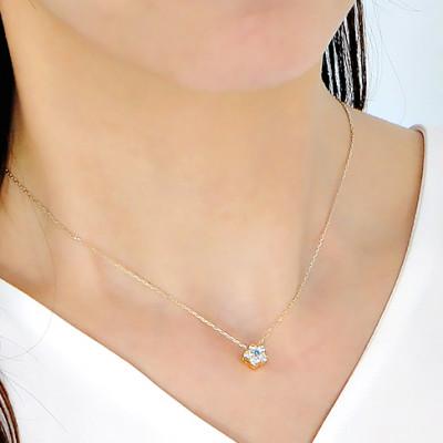 ふるさと納税 南アルプス市 ネックレス K18YG ブルーダイヤ 0.26ct ダイヤ 小花 【f171-k18yg-2】 |  | 02