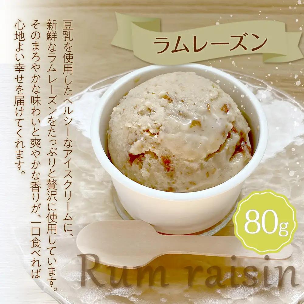 豆乳ラムレーズンアイス 約80g×6個入り【ゆふいんwakoya】