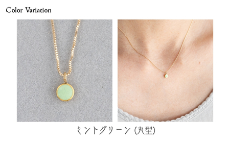 ネックレス 丸 ミントグリーン K10 七宝 | ネックレス アクセサリー Kenichi Kondo