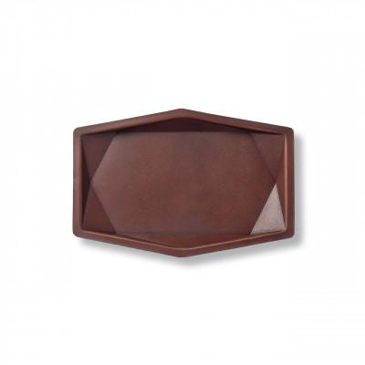 ふるさと納税 富山県 colmレザートレイL ブラウン/好きなモノの魅力を引き立てる立体成型してつくった本革製多角形トレイ