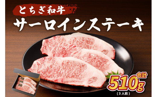 とちぎ和牛 サーロインステーキ510g(3人前) ns004-019 【牛肉 ステーキ 国産牛 食品 グルメ お祝い 誕生日 記念日 肉】