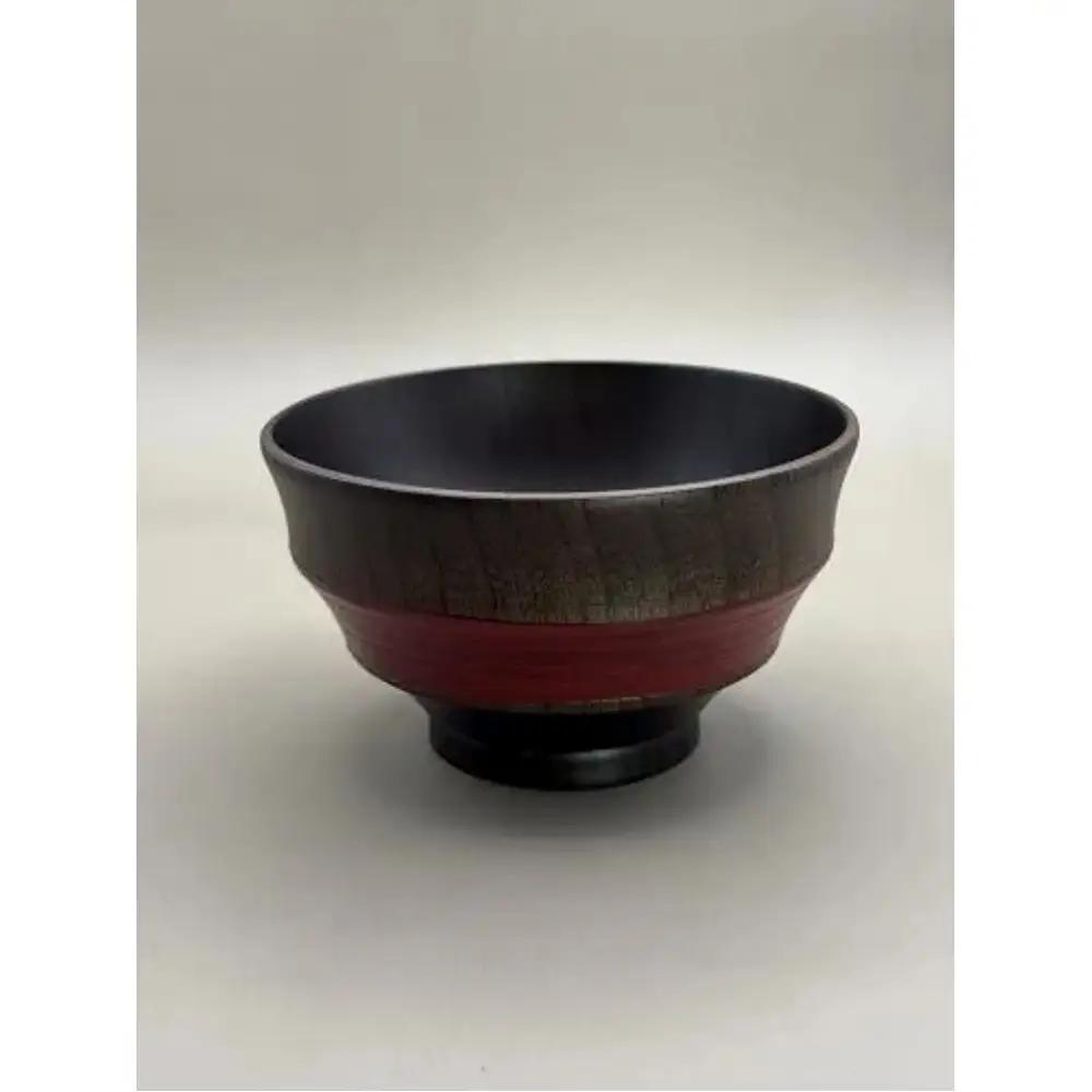 筋刷毛目椀 黒漆