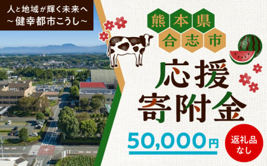 【応援寄附金】熊本県合志市 1口 5万円 返礼品なしのご寄附　【合志市役所】 [AYBZ002]