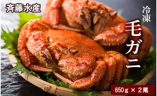 
            【12月23日決済確定分まで年内発送】大サイズ！冷凍毛がに約650g×2尾【斉藤水産】
          