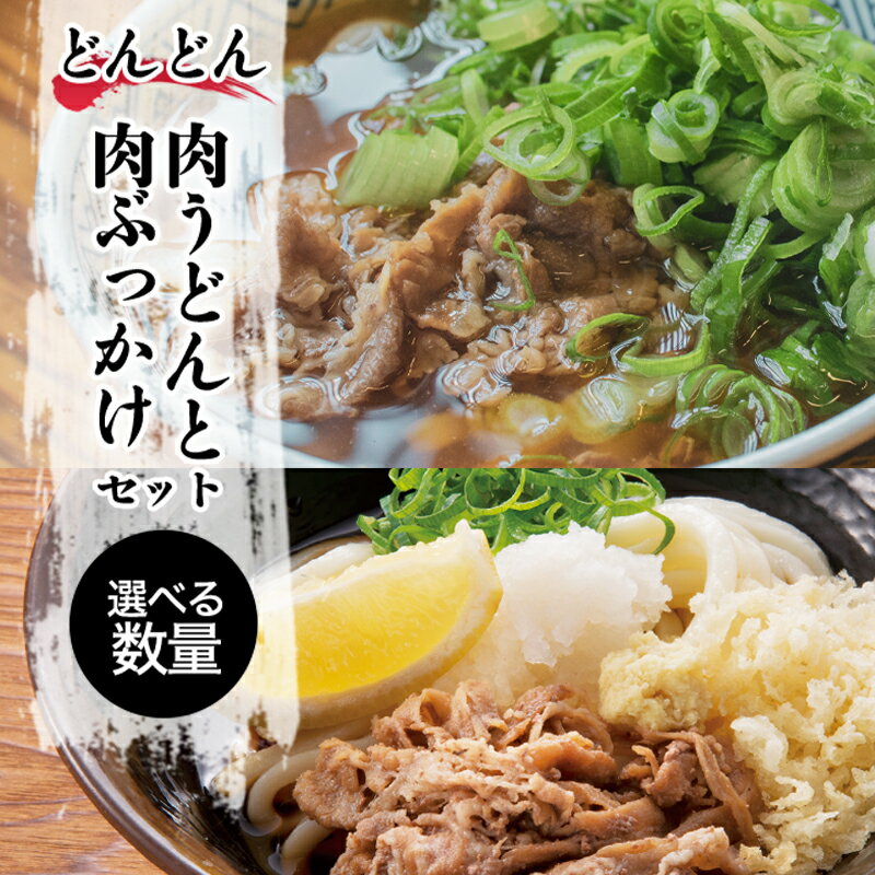 【ふるさと納税】ふるさと萩の味 「どんどん」の肉うどんと肉ぶっかけうどん選べるセット