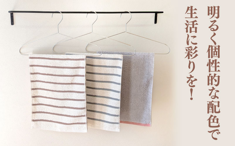 ALOHAS コンパクトフェイスタオル(ブラウン×ブルー)　1枚【泉州タオル 国産 吸水 たおる 普段使い  シンプル 日用品】 099H4616
