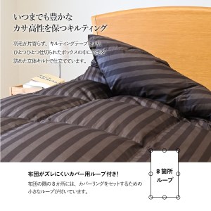 布団 ちょうどいい中厚タイプの羽毛布団 ディープブラウン(セミダブル) 合い掛け 冬用