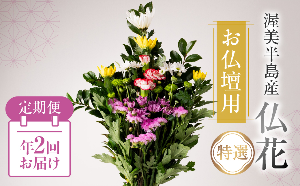 【定期便　年2回】産地直送 《お仏壇用》 仏花 特選 日時指定可 生産額 日本一 田原市 渥美半島 お彼岸 鮮度 生花 お花 定期便 お墓まいり