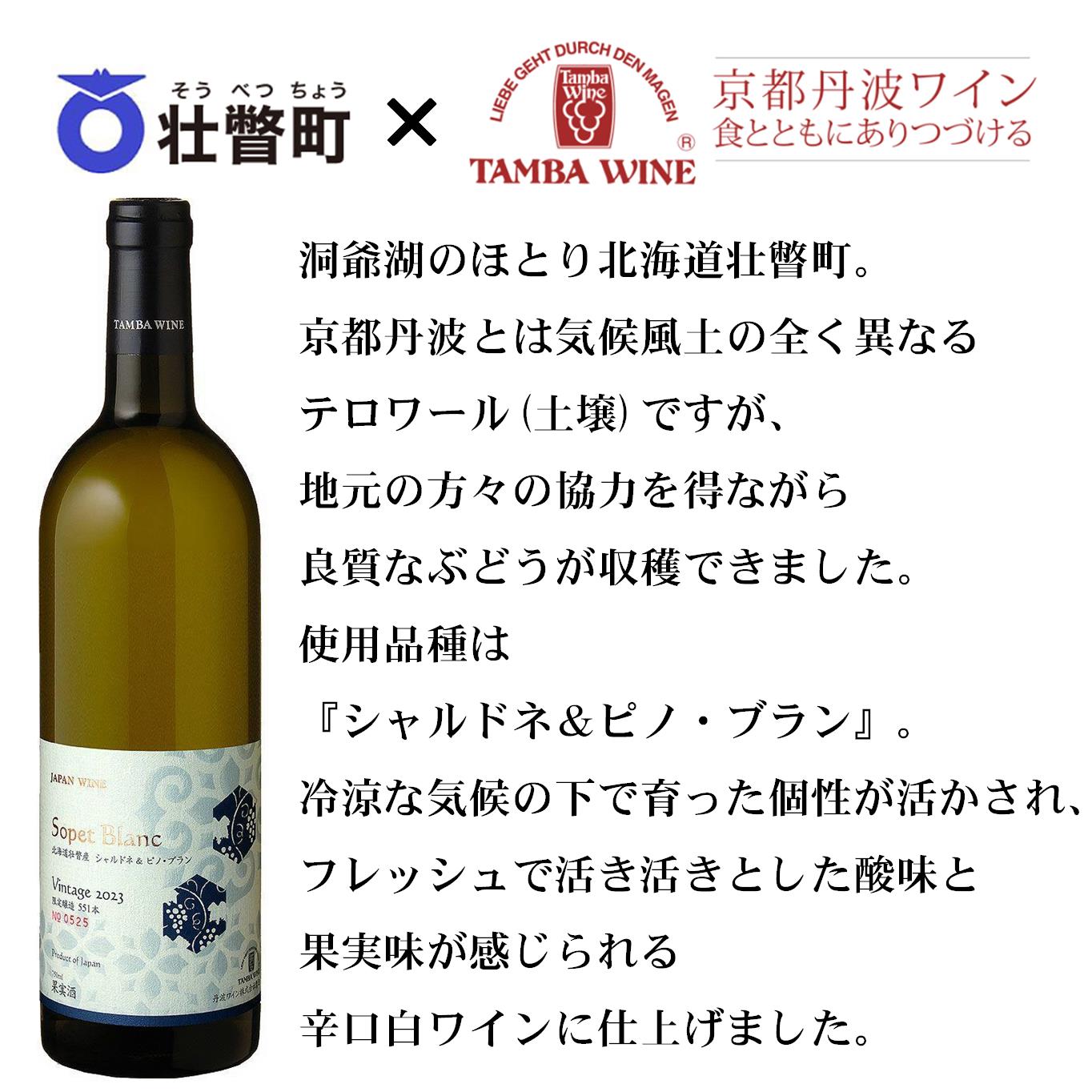 北海道壮瞥産 ソペ・ブラン2023(辛口白ワイン) 750ml SBTA084