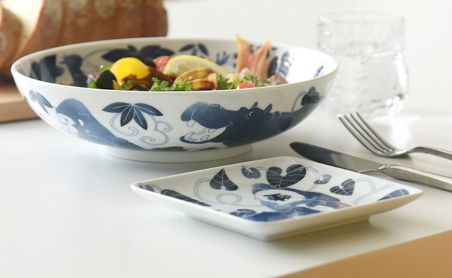 【波佐見焼】染付古波佐見 盛鉢 1枚 正角皿S 5柄セット【natural69】 [QA111]