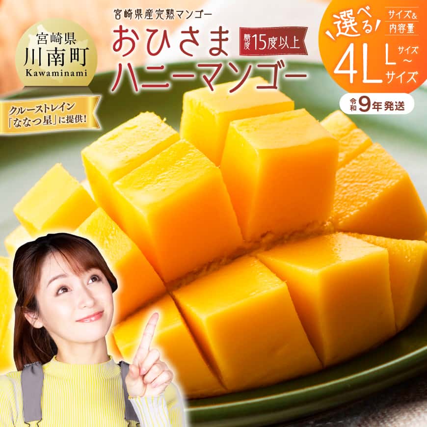 【ふるさと納税】≪先行受付≫※内容量が選べる※【令和9年発送】宮崎県産完熟マンゴー「おひさまハニーマンゴー」Lサイズ～4Lサイズ - 果物 フルーツ マンゴー 宮崎県産 完熟マンゴー みやざきマンゴー 先行予約 数量限定 期間限定 お取り寄せ お届け 宮崎県川南