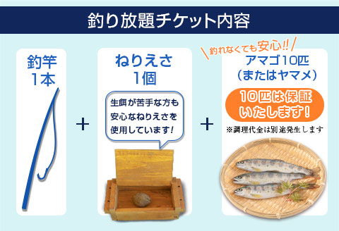 釣り堀 体験 チケット 釣り放題 1時間 大暮養魚場 アマゴ10匹付き