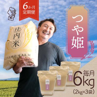 ふるさと納税 庄内町 【6か月定期便!】庄内米 吉祥ファーム つや姫 6kg<5月中旬発送>ブランド米 米 お米の定期便