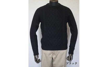 セーター メンズ ニット アラン柄 ( ブラック・L ) | ニット
