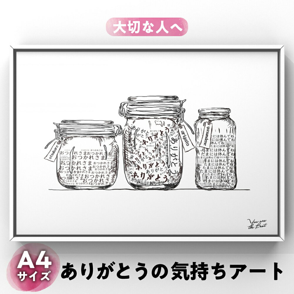 【ふるさと納税】 文字だけを使った絵画 名前で描くオーダー　A4 ありがとうの気持ちアート ―大切な人へー文字ベースアート A4 インテリア aikocoro 岐阜県 大垣市