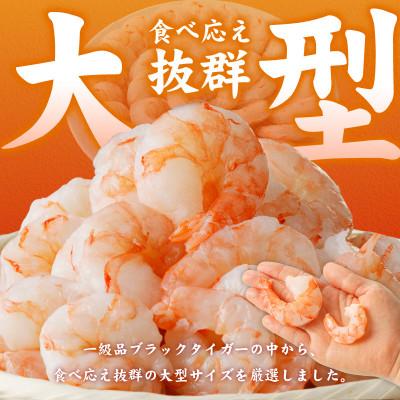 ふるさと納税 泉佐野市 【毎月定期便】大型ブラックタイガー むきえび 1kg×全12回 099Z202 |  | 01
