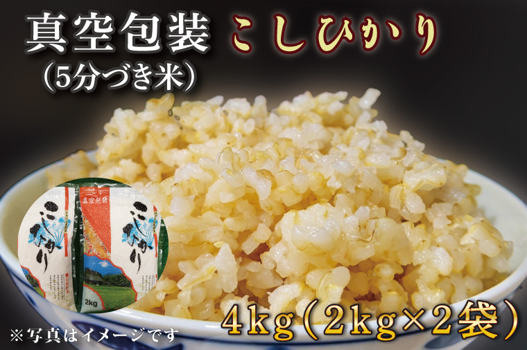 
                  ★真空包装★R7年産こしひかり 4kg(2kg×2袋)【5分づき】｜米 こめ お米 コシヒカリ こしひかり 真空 真空包装 5分づき 人気 個包装 茨城県 行方市 送料無料(CZ-6-3)
                