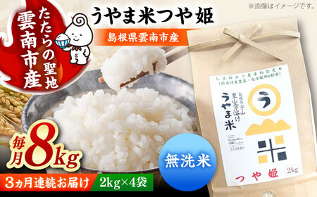 【3回定期便】無洗米 令和7年産 つや姫 8kg[AIDB096] 無洗