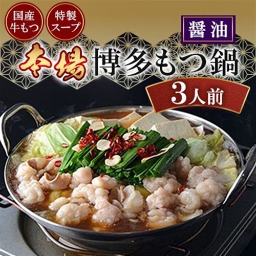 博多もつ鍋(醤油)3人前【配送不可地域：離島】【1092723】
