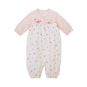 ミキハウス 天竺プリント ツーウェイオール（ピンク） ベビー服 ベビー ベビー用品 赤ちゃん 新生児 吸水性 ツーウェイオール