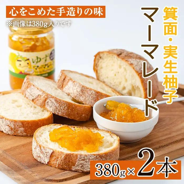 ＜数量限定＞箕面の実生ゆず使用！ゆずマーマレード (380g×2本・計760g) 大阪府 ジャム マーマーレード ギフト ゆず 柚子 セット 国産 柑橘 スイーツ 【m29-04-B】【手造りハンバーグの店】