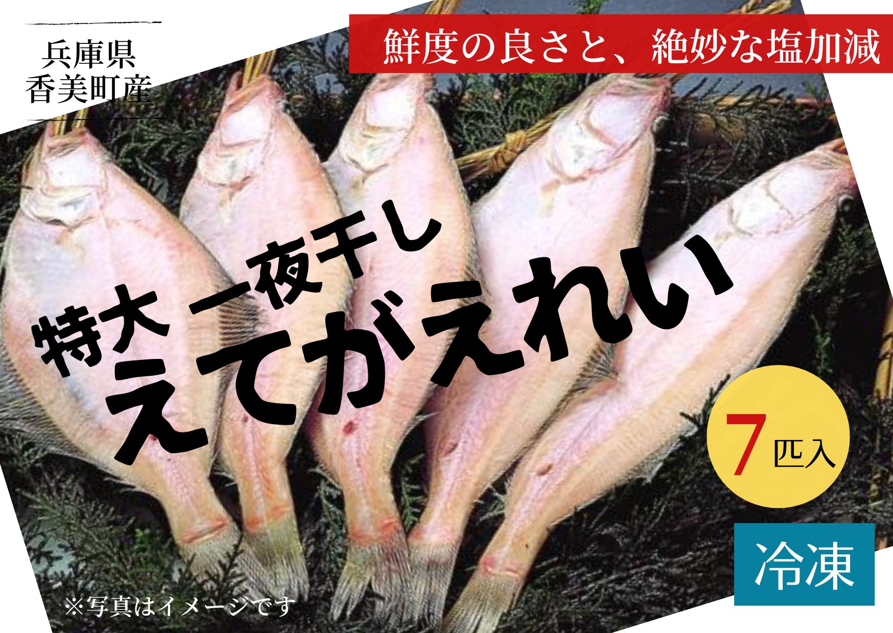 【ふるさと納税】兵庫県香住産 特大 一夜干し えてかれい 7匹入り(約900g) えてがれい えてかれい 産地直送 冷凍 発送目安:令和5年1月中旬以降 エテカレイ イテカレイ 兵庫県 香美町 山陰 干物 ひもの 56-07