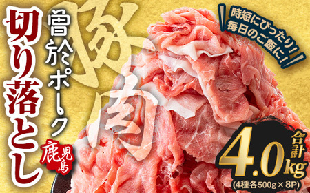 ＜2026年5月中に発送予定＞ 鹿児島県産 豚肉 切り落とし (計4.0kg)【Rana】A1017-05