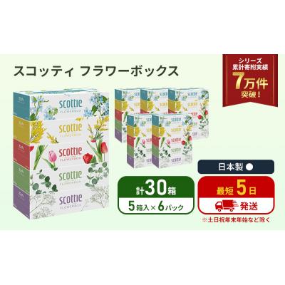 ふるさと納税 岩沼市 ティッシュ スコッティ フラワーボックス 30箱 (5箱×6P)  [No.5704-1126]