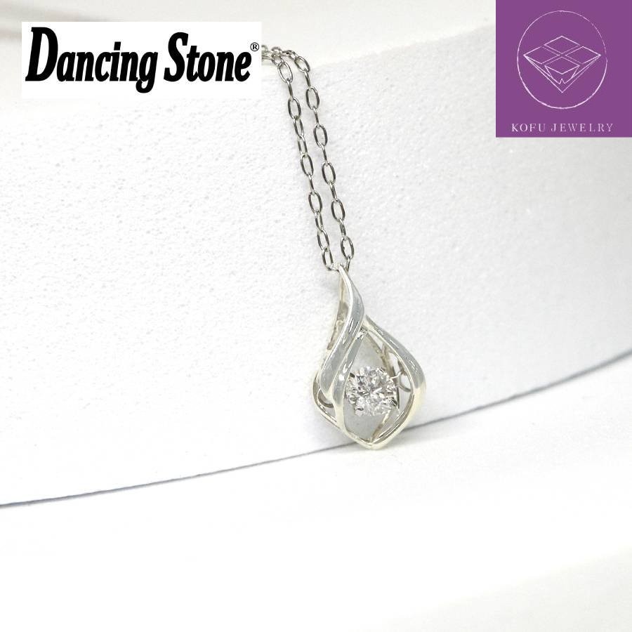 ＜Crossfor＞ダンシングストーン/プラチナダイヤモンドドロップペンダント　＊ダイヤモンド0.1ct　PD-0001