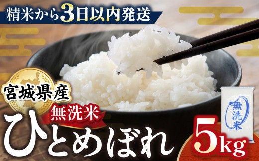 
                  【令和7年産】宮城県産 ひとめぼれ 【無洗米】　5kg×1袋 お米
                
