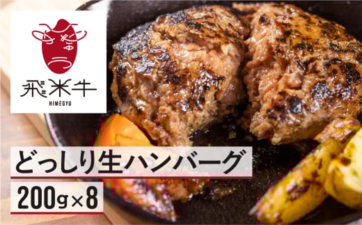 《簡易包装》うまい赤身にこだわった牛飼いの和牛肉ハンバーグ 200g×8個 飛米牛 生ハンバーグ 和牛100% [Q2450]